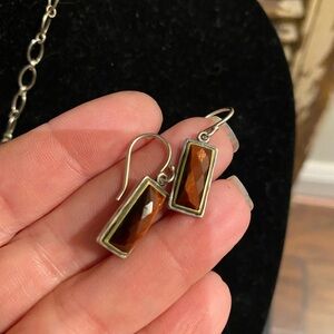 Silpada‘Defining Moment’ Sterling Silver and Red Tigers Eye Earrings